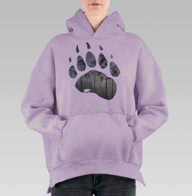 След медведя, Hoodie Oversize Fiolet, утепленная