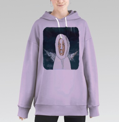 Слияние человека и природы в северном стиле FúSn, Hoodie Long Oversize Fiolet