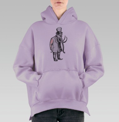 Слон, Hoodie Oversize Fiolet, утепленная