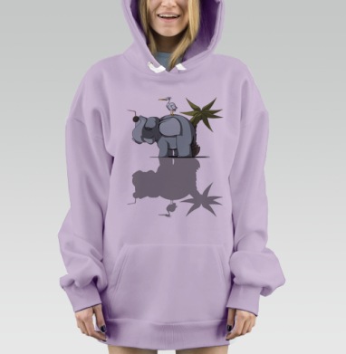 Слон на отдыхе, Hoodie Mjhigh Dig Mel, Fiolet, утепленная
