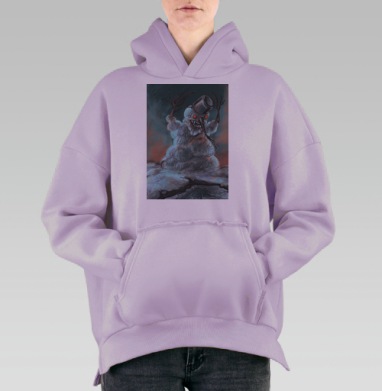 Снежный голем, Hoodie Oversize Fiolet, утепленная