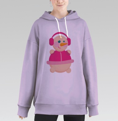 Снеговик в розовом, Hoodie Long Oversize Fiolet