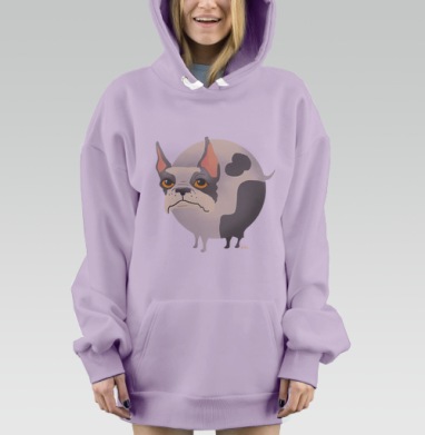 Собака-шар, Hoodie Mjhigh Dig Mel, Fiolet, утепленная