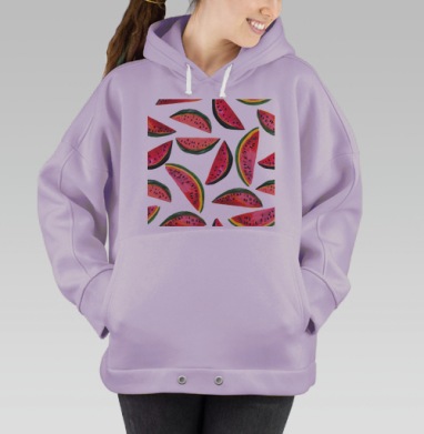 Сочные ломтики арбуза в летнем настроении, Hoodie Oversize Fiolet