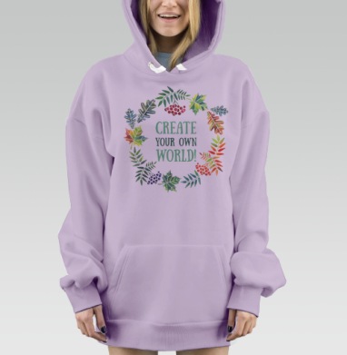 Сотвори свой мир, Hoodie Mjhigh Dig Mel, Fiolet, утепленная