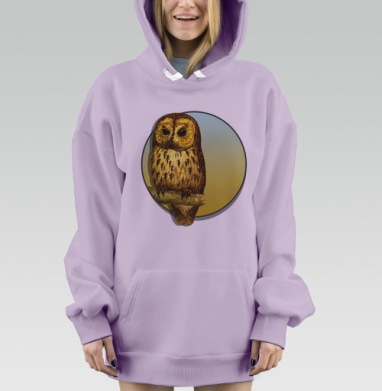 Сова на суку, Hoodie Mjhigh Dig Mel, Fiolet, утепленная