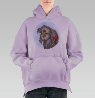 Сова Сплюшка, Hoodie Oversize Fiolet, утепленная
