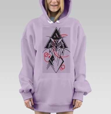 Сова в графике, Hoodie Mjhigh Dig Mel, Fiolet, утепленная