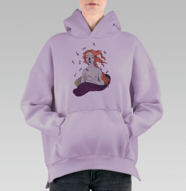 Современная венера, Hoodie Oversize Fiolet, утепленная