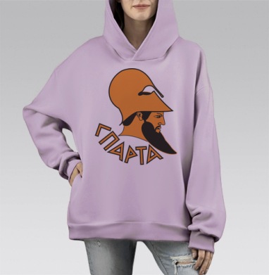 Спарта., Hoodie Mono Fiolet, оверсайз, утепленная