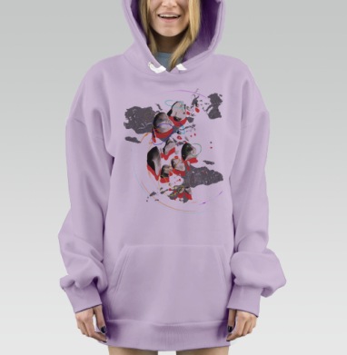СПЭЙС, Hoodie Mjhigh Dig Mel, Fiolet, утепленная
