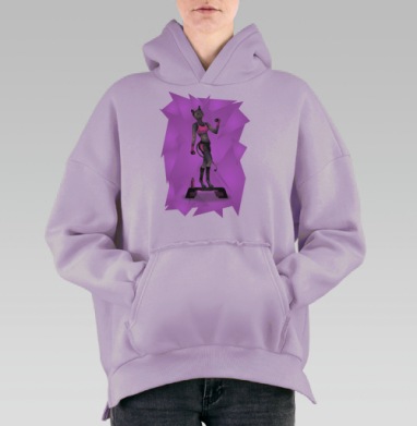 Спортивная кошка, Hoodie Oversize Fiolet, утепленная