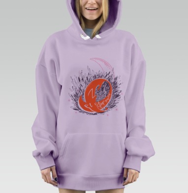 Спящий лис, Hoodie Mjhigh Dig Mel, Fiolet, утепленная