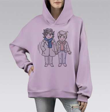 Стильные пальто с шарфом и повседневные образы для мужчин, Hoodie Mono Fiolet, оверсайз, утепленная