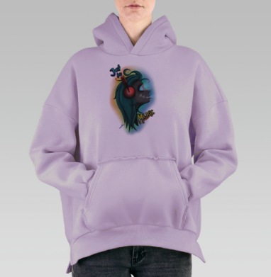Светящиеся наушники с неоновым дизайном «Just be Music», Hoodie Oversize Fiolet, утепленная