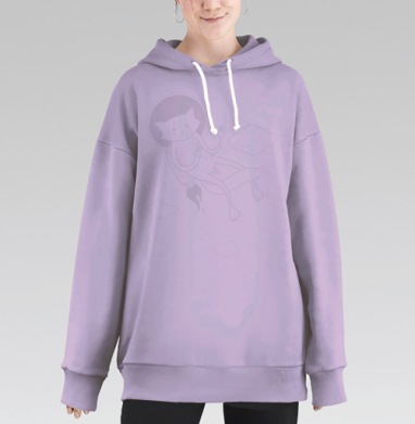 Свободный кот, Hoodie Long Oversize Fiolet