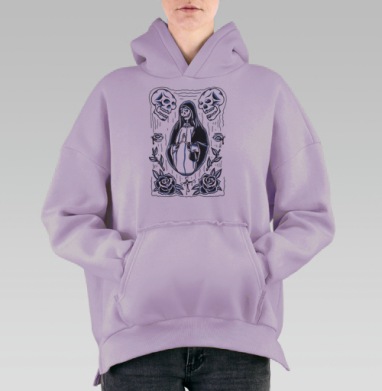 Святая смерть, Hoodie Oversize Fiolet, утепленная