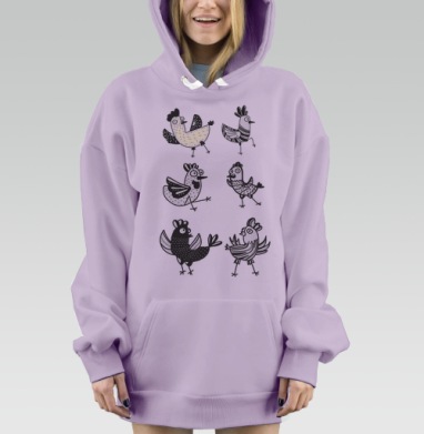 Танцующие курицы, Hoodie Mjhigh Dig Mel, Fiolet, утепленная