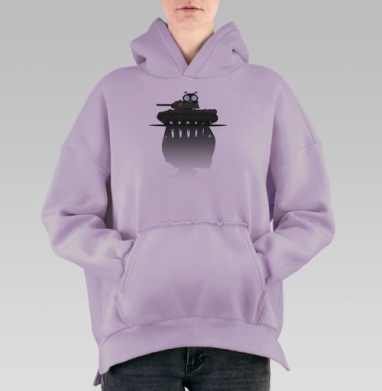 Танк КВ, Hoodie Oversize Fiolet, утепленная