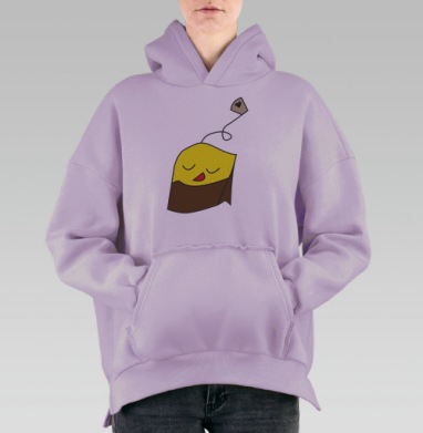 Tea Bag / Пакетик чая, Hoodie Oversize Fiolet, утепленная
