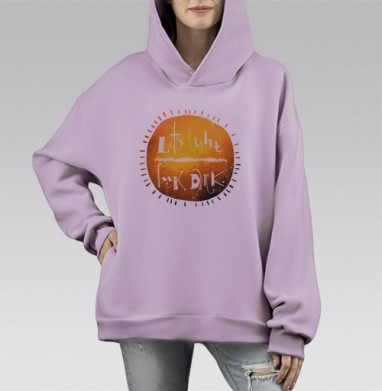 Теплый мотив светит в темноте, Hoodie Mono Fiolet, оверсайз, утепленная