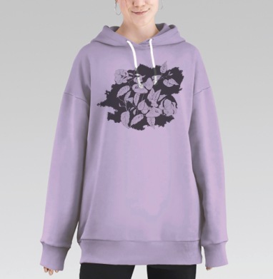 Только белое и черное, Hoodie Long Oversize Fiolet