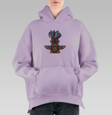 Тотемный идол, Hoodie Oversize Fiolet, утепленная
