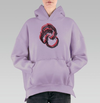 Три пера, Hoodie Oversize Fiolet, утепленная