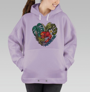 Тропическое сердце, Hoodie Oversize Fiolet