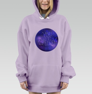 Ты - моя вселенная, Hoodie Mjhigh Dig Mel, Fiolet, утепленная