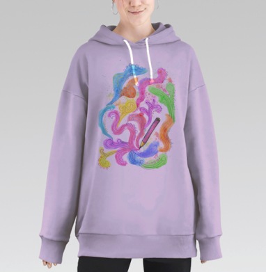 Творчество, Hoodie Long Oversize Fiolet