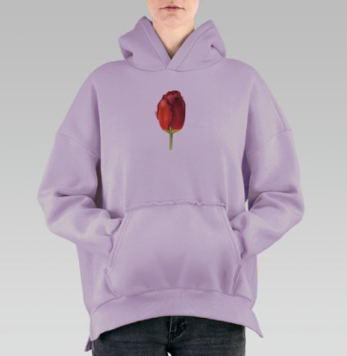 Тюльпан, Hoodie Oversize Fiolet, утепленная