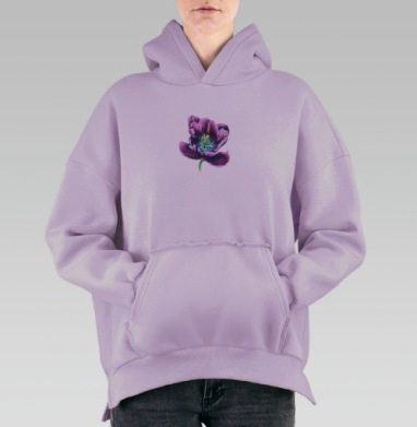 Тюльпан из космоса, Hoodie Oversize Fiolet, утепленная