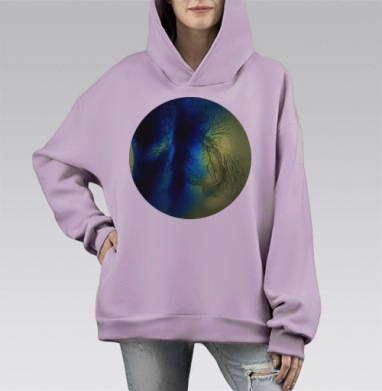 Удушье, Hoodie Mono Fiolet, оверсайз, утепленная