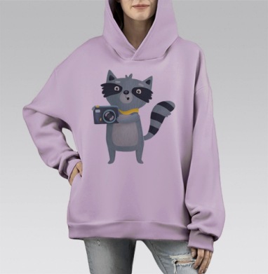 Улыбочку, Hoodie Mono Fiolet, оверсайз, утепленная