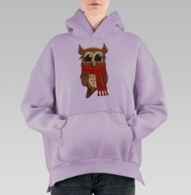 Умная сова, Hoodie Oversize Fiolet, утепленная