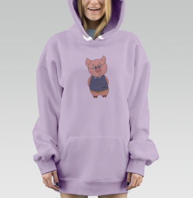 Умный Свин, Hoodie Mjhigh Dig Mel, Fiolet, утепленная