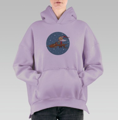 Ура праздники, Hoodie Oversize Fiolet, утепленная