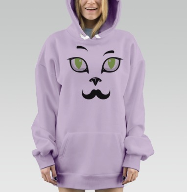 Усатый кот, Hoodie Mjhigh Dig Mel, Fiolet, утепленная