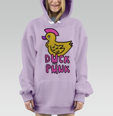 Утка Панк, Hoodie Mjhigh Dig Mel, Fiolet, утепленная