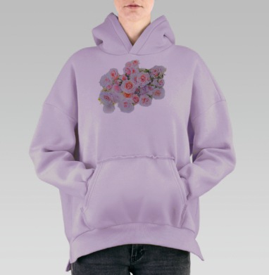Утренний букет, Hoodie Oversize Fiolet, утепленная