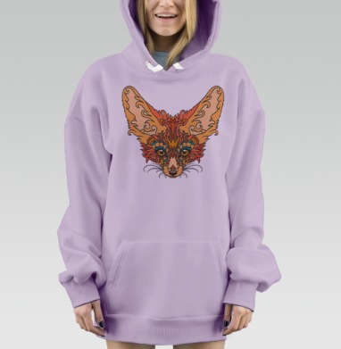 Узорный фенек, Hoodie Mjhigh Dig Mel, Fiolet, утепленная