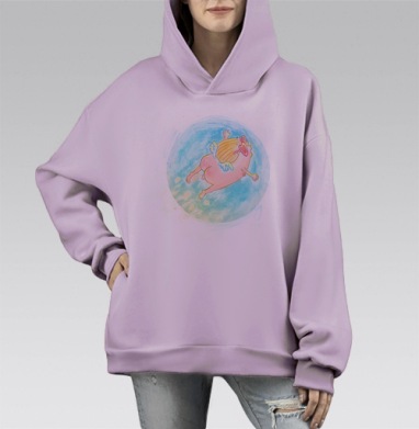 Валентин, Hoodie Mono Fiolet, оверсайз, утепленная
