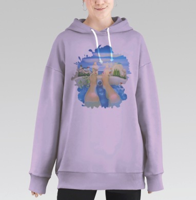 Ванна-море: уют и мечты об отдыхе, Hoodie Long Oversize Fiolet