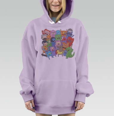 Весёлый дудл, Hoodie Mjhigh Dig Mel, Fiolet, утепленная