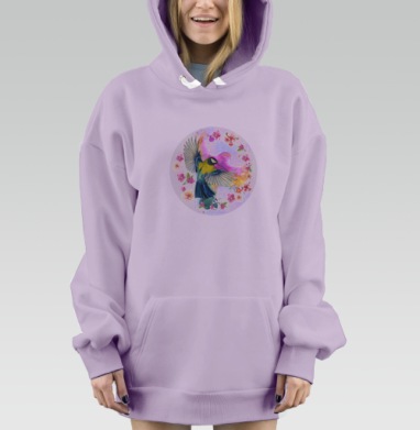 Весенние звуки, Hoodie Mjhigh Dig Mel, Fiolet, утепленная