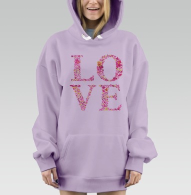 Весна, любовь, Hoodie Mjhigh Dig Mel, Fiolet, утепленная