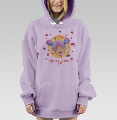 Вишневый взрыв, Hoodie Mjhigh Dig Mel, Fiolet, утепленная