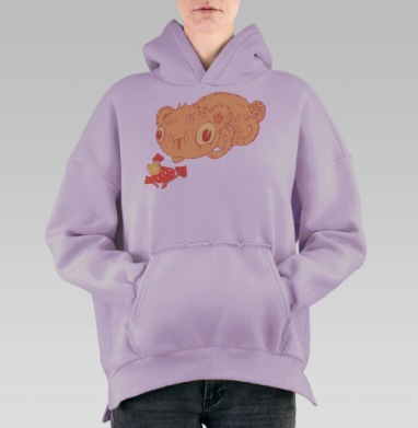 Вкусные грибочки, Hoodie Oversize Fiolet, утепленная