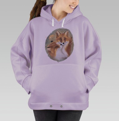 Влюбленные лисы, Hoodie Oversize Fiolet